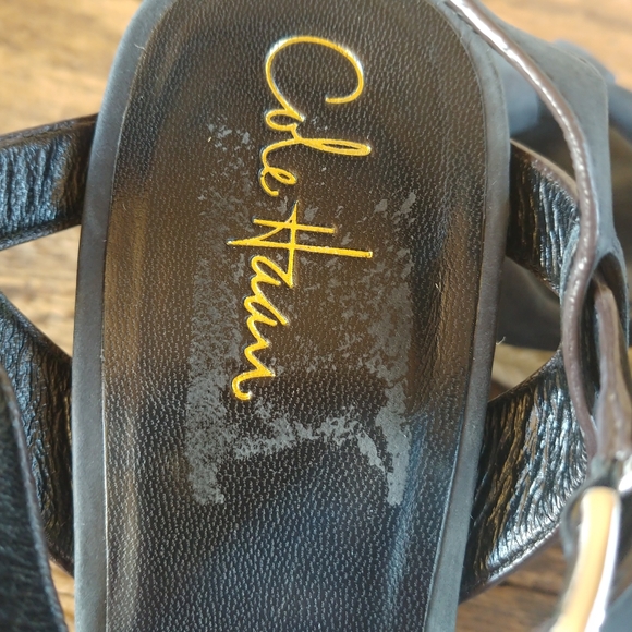 Cole Haan Black Espadrilles Wedge Sandals - Picture 5 of 5